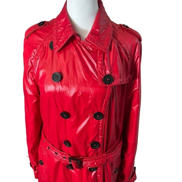 MONCLER Y2K Shiny Nylon Double Breasted Trench Coat Jacket - Picture 3 of 16